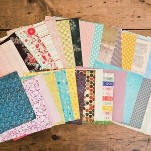 Set of 40 Mixed Bulk Lot of 6 x 6 Scrapbook Paper